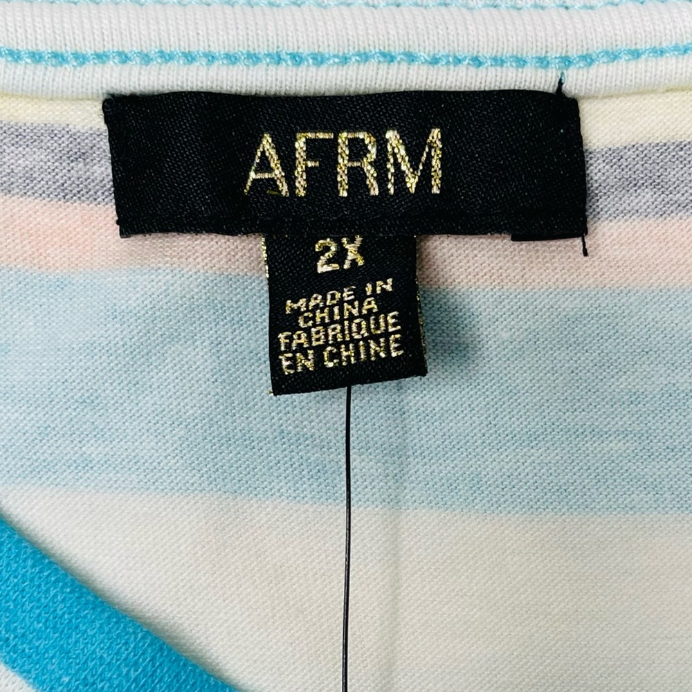 AFRM Turquoise Stripe Jorja Knit Top Size 2XL NWT - Picture 5 of 10